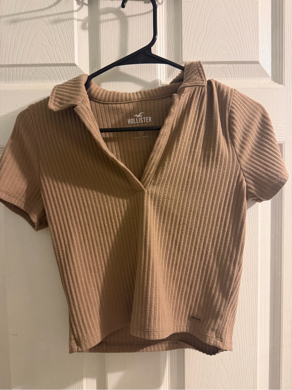 Hollister Ribbed Collared Short Sleeve Baby Tee